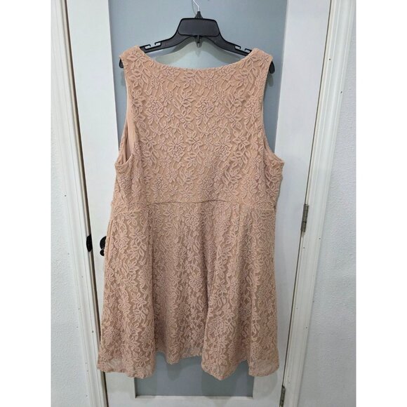 Torrid Peach Blush Lace Sleeveless Plus Size Fit & Flare Mini Dress 4 - Picture 10 of 10